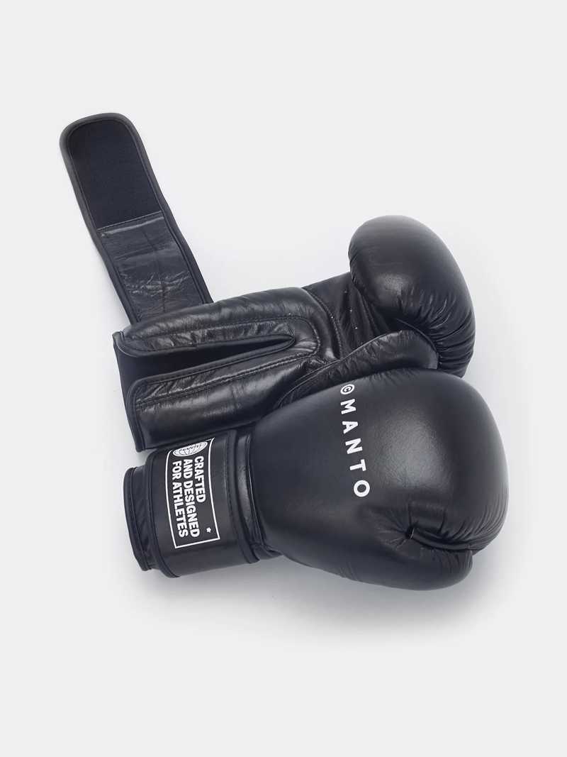 MANTO BOXING GLOVES impact+ Leather-BLACK